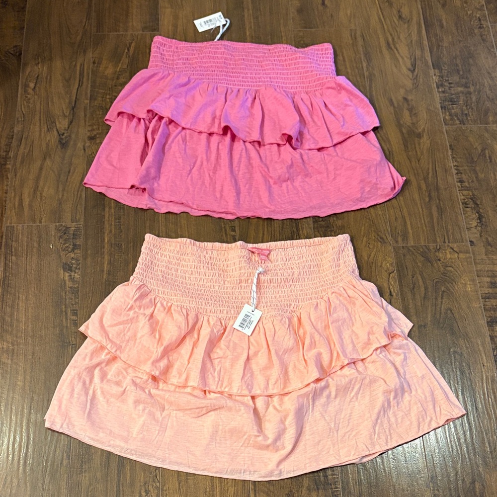 Simply Southern Pink and Light Pink Ruffle Layered Skirts